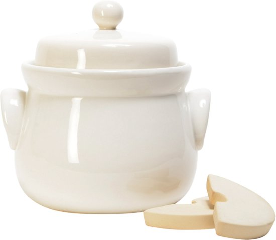 Mini fermentatiepot bol creme 3 liter - kimchipot - zuurkoolpot 3 liter