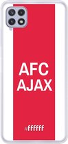 6F hoesje - geschikt voor Samsung Galaxy A22 4G -  Transparant TPU Case - AFC Ajax - met opdruk #ffffff