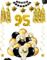 95 jaar verjaardag feest pakket Versiering Ballonnen voor feest 95 jaar. Ballonnen slingers sterren opblaasbare cijfers 95