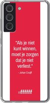 6F hoesje - geschikt voor Samsung Galaxy S21 FE -  Transparant TPU Case - AFC Ajax Quote Johan Cruijff #ffffff