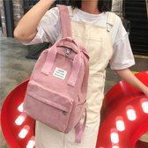 Schoolrugzak - Voor vrouwen - Mode tas - Rugzak - Corduroy - Roze
