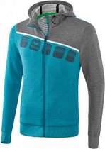 trainingsjack 5-C heren polyester blauw/grijs maat L