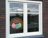 Pasen 'happy easter' raamsticker | 60x60cm | Herbruikbaar!