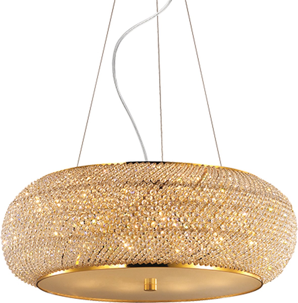 Ideal Lux - Pasha' - Hanglamp - Metaal - E14 - Goud - Voor binnen - Lampen - Woonkamer - Eetkamer - Keuken
