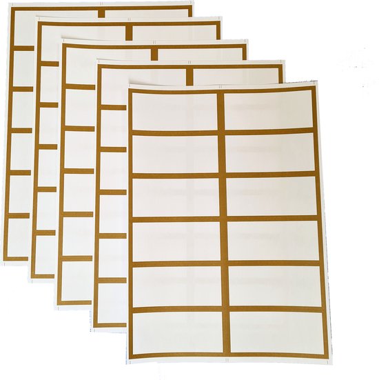 Etiketten - Wit schrijfvlak - Bruine omlijning - 60 Etiketten - Labels -  100mm × 47mm... | bol