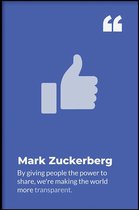 Walljar - Mark Zuckerberg - Muurdecoratie - Canvas schilderij