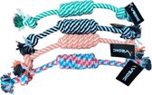 VEDIC® - Hondenspeelgoed touwen set 4 stuks - Puppy - Trektouw - Hondenspeeltje - 25cm - Interactief - Trainen hond