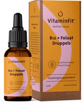 VitaminFit Vitamine B12 + Folaat (foliumzuur) in druppelvorm - Voedingssupplement - 100% natuurlijk & plantaardig 30 ml