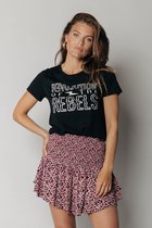 Colourful Rebel Revolution Glitter T-shirt  Zwart Dames - Slim Fit - Organisch Katoen - M