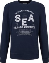 TOM TAILOR washed crew neck with print Heren Trui - Maat XL