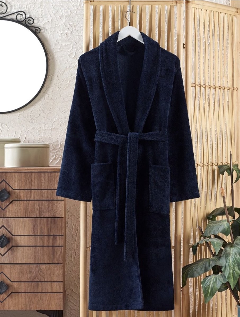 Lubna Home Triga badjas S-M Zachte Katoen Triga Badjas S-M DONKER BLAUW