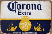 Metal Plate 'Corona Extra' - wandborden - bierplaat - metalen plaat - wanddecoratie