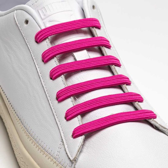Lacets élastiques Ulace Hot Pink pour sneakers 6 trous