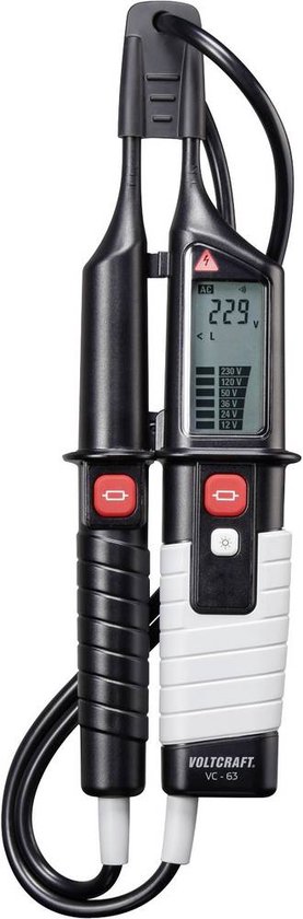 VOLTCRAFT VC 63 Testeur de tension bipolaire CAT III 1000 V, CAT IV 600 V Acoustique, LCD, LED
