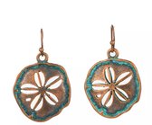 Oorhangers Boho Bloem Turquoise - Brons