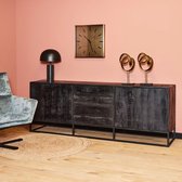 Dressoir Sven Black 210x45x75 cm mangohout en metaal