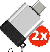 2x USB Stick Data Overzetten naar USB C Adapter - Plug en Play - Zet data over van en naar je smartphone, telefoon, gsm