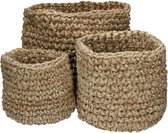 Pomax Nourio jute manden | Opbergmand | set van 3