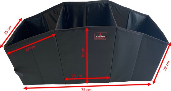 ATILIM Kofferbak Organizer met Klittenband Onderaan | Kofferbak-Tas om te Winkelen, Gereedschap, Accessoires | Opvouwbare opbergdoos Stabiel | Universele Vouwdoos | Auto Gadget