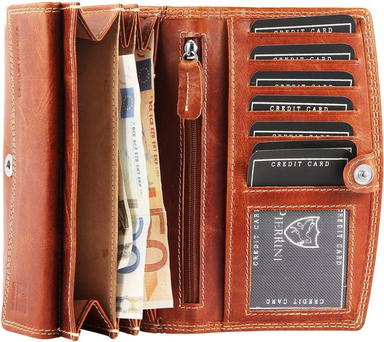 Pierrini Dames portemonnee - 16 x 10 cm - leer