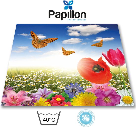 Foto: Papillon wasmachine beschermer antislip mat 60x60 cm lente