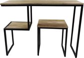 HSM Collection - Console tafel - 100x35x75 - Naturel/zwart - Mangohout/ijzer