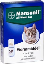 Mansonil All Worm Cat Ontworming - Kat - 4 tabletten