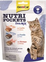 GimCat Nutri Pockets - Aanvullend kattenvoer / kattensnack met toevoegingen - In diverse smaken - 60gr, 150gr - Sea Mix 150g