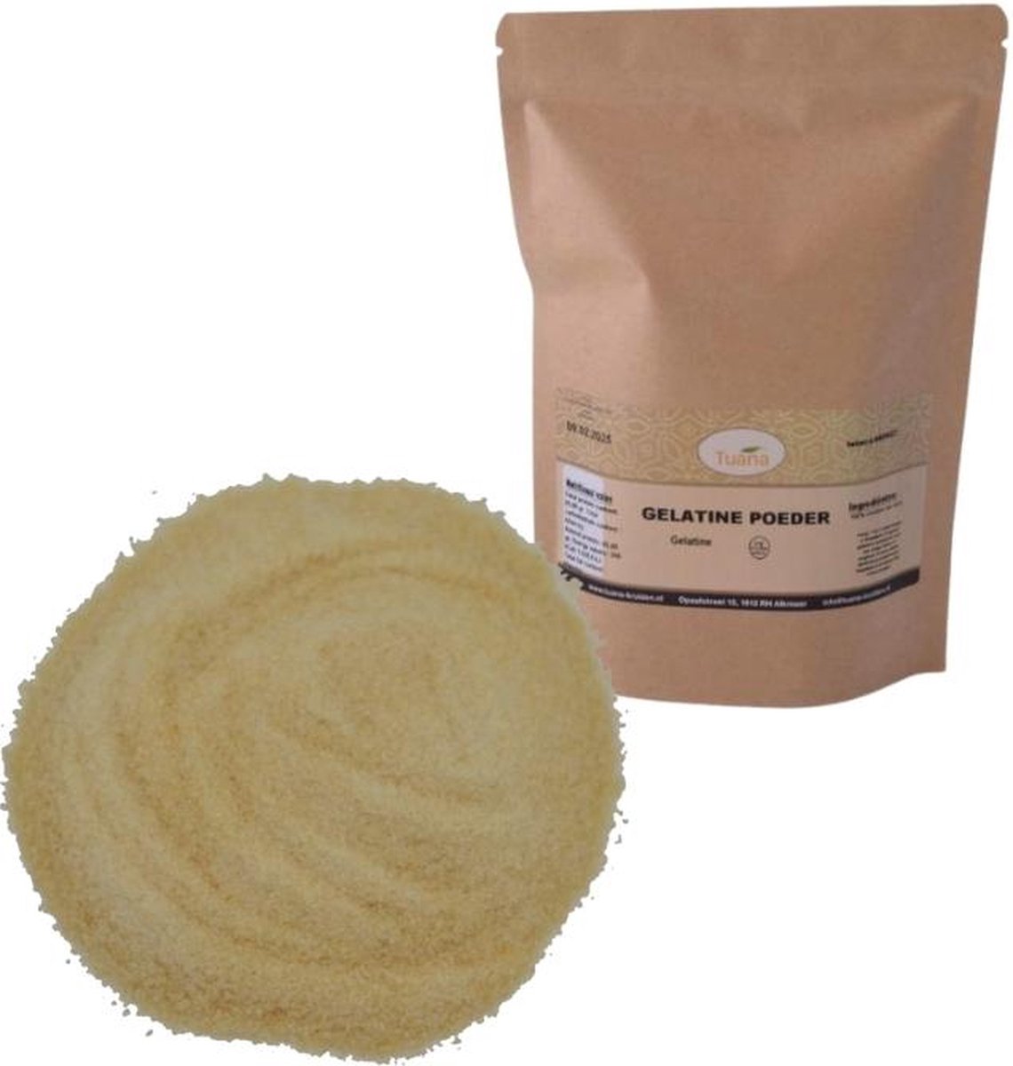 Goedkoopste Tuana Kruiden - Gelatine Poeder (halal) - Zak 1000 Gram - KZ0079