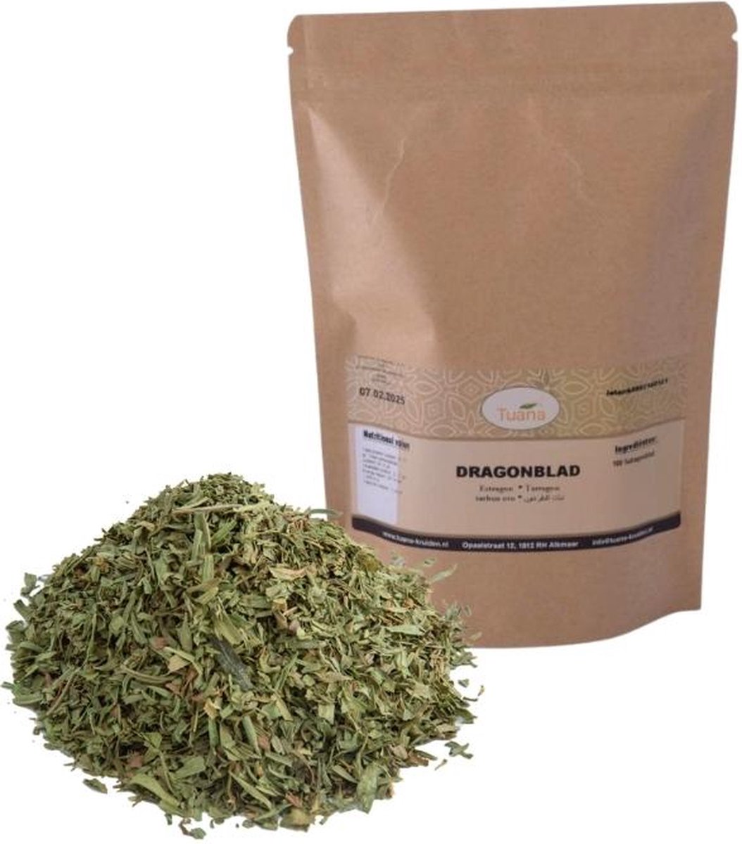 Goedkoopste Tuana Kruiden - Dragon Blad Gesneden - Zak 350 Gram - Kruiden Zonder Zout - KZ0067