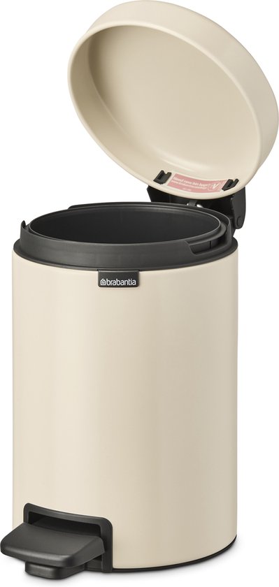 Brabantia NewIcon Prullenbak - 3 liter - Badkamer - Soft Beige