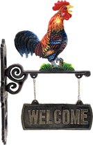 Uithangbord Welcome - Welkom - Haan - Gietijzer - 38 x 7 x 26 cm