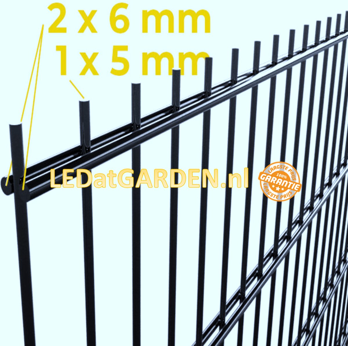 GOPLUS 25 stuks tuinhek, metaal, 60 cm hoog, steekhek, complete set, metalen omheining, vijveromheining voor honden, tuin
