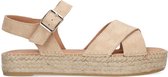 Manfield - Dames - Beige sandalen met suède banden - Maat 40