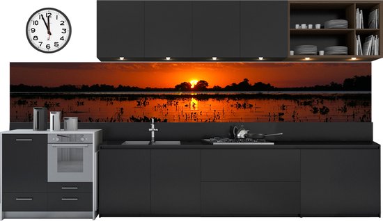 Keuken achterwand behang - Waterafstotend - Rode gloed in de lucht bij