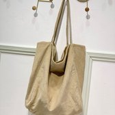 Shopper corduroy - boodschappentas - Tas Creme - Schoudertas - Shopping tas - Hii You