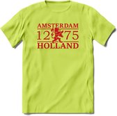 Amsterdam T-Shirt | Souvenirs Holland Kleding | Dames / Heren / Unisex Koningsdag shirt | Grappig Nederland Fiets Land Cadeau | - Groen - XXL