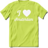 I Love Amsterdam T-Shirt | Souvenirs Holland Kleding | Dames / Heren / Unisex Koningsdag shirt | Grappig Nederland Fiets Land Cadeau | - Groen - XXL