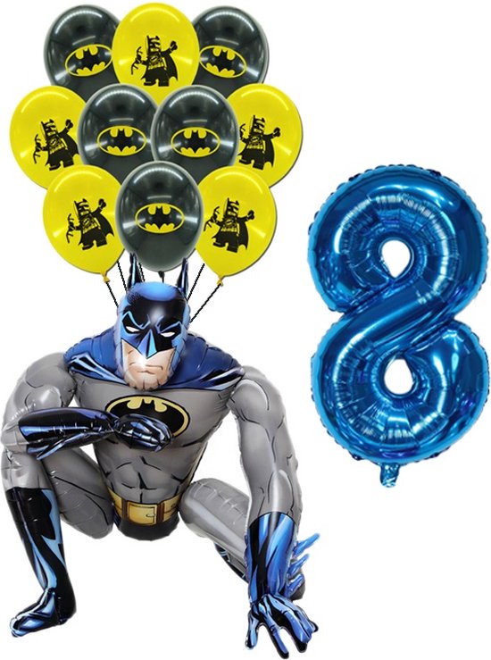 Batman Ballonnen Set - Batman 3D XL Folie Ballon & Latex Ballonnen - 8 Jaar