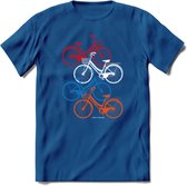 Amsterdam Bike City T-Shirt | Souvenirs Holland Kleding | Dames / Heren / Unisex Koningsdag shirt | Grappig Nederland Fiets Land Cadeau | - Donker Blauw - S