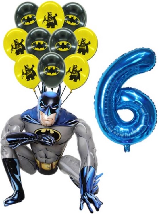 Batman Ballonnen Set - Batman 3D XL Folie Ballon & Latex Ballonnen - 6 Jaar