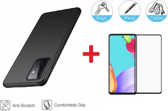 2-In-1 Screenprotector Hoesje Bescherming Protector Set Geschikt Voor Samsung Galaxy A53 5G - Full Cover 3D Edge Tempered Glass Screen Protector Met Siliconen Back Bescherm Hoes Case - Doorzichtig Gehard Glas Beschermglas Met Backcover - Mat Zwart 2-In-1 Screenprotector Hoesje Bescherming Protector Set Geschikt Voor Samsung Galaxy A53 5G - Full Cover 3D Edge Tempered Glass Screen Protector Met Siliconen Back Bescherm Hoes Case - Doorzichtig Gehard Glas Beschermglas Met Backcover - Mat Zwart