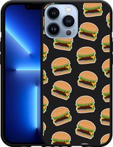 Geschikt voor Apple iPhone 13 Pro Max Hoesje Zwart Burgers - Designed by Cazy