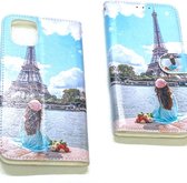 Apple iPhone 11 Parijs Print Portemonnee Wallet Case - boek Telefoonhoesje Kunst leer - Book case