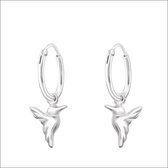 Aramat jewels ® - Kinder oorringetjes kolibrie 12x1,2mm 925 zilver