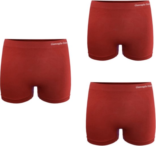 Dames boxershorts hoog naadloze 3 pack XL-XXXL 42-50 rood