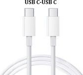 USB-C naar USB-C kabel - 1 Meter - 60W Super Fast Charging voor o.a Samsung S21 Ultra, Xiaomi Poco X3 Pro, Oppo A74, OnePlus 7T Pro - Milieuvriendelijk TPE - Type-C to USBC Oplader