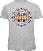 2000 The One And Only | Feest Kado T-Shirt Heren - Dames | Donker Blauw - Goud | Perfect Verjaardag Cadeau Shirt | Grappige Spreuken - Zinnen - Teksten | Maat M