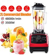 Blender - 48000RPM - 3500W - Zware commerciële blender - Mixer - Juicer - Fruitkeukenmachine - IJssmoothies - 6 mesjes - stalen vleesmolen