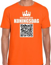 QR code shirt mijn plannen voor Koningsdag heren zwart - Koningsdag kleding / outfit L